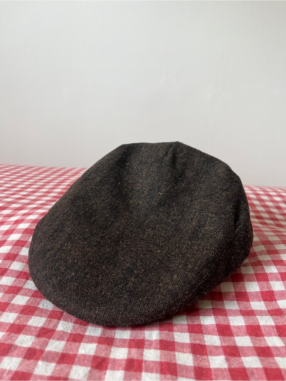 Women’s Dark Brown Tweed Hat Driving Cap